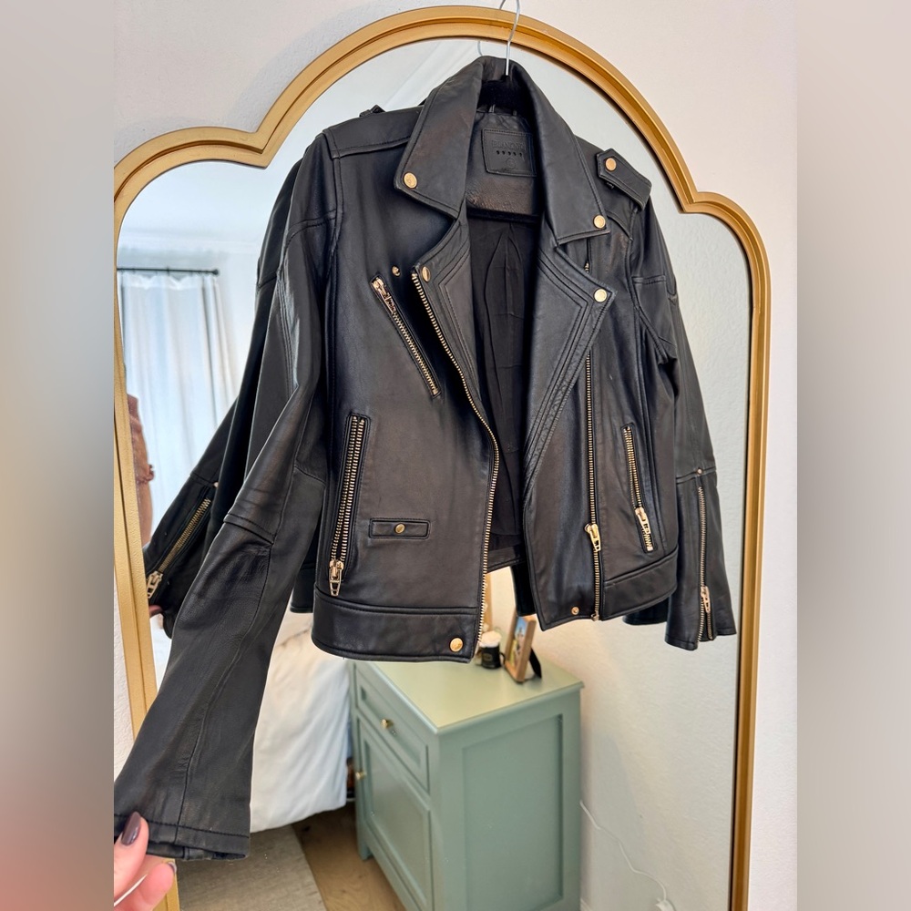 Blank NYC Genuine Leather Black Moto Jacket